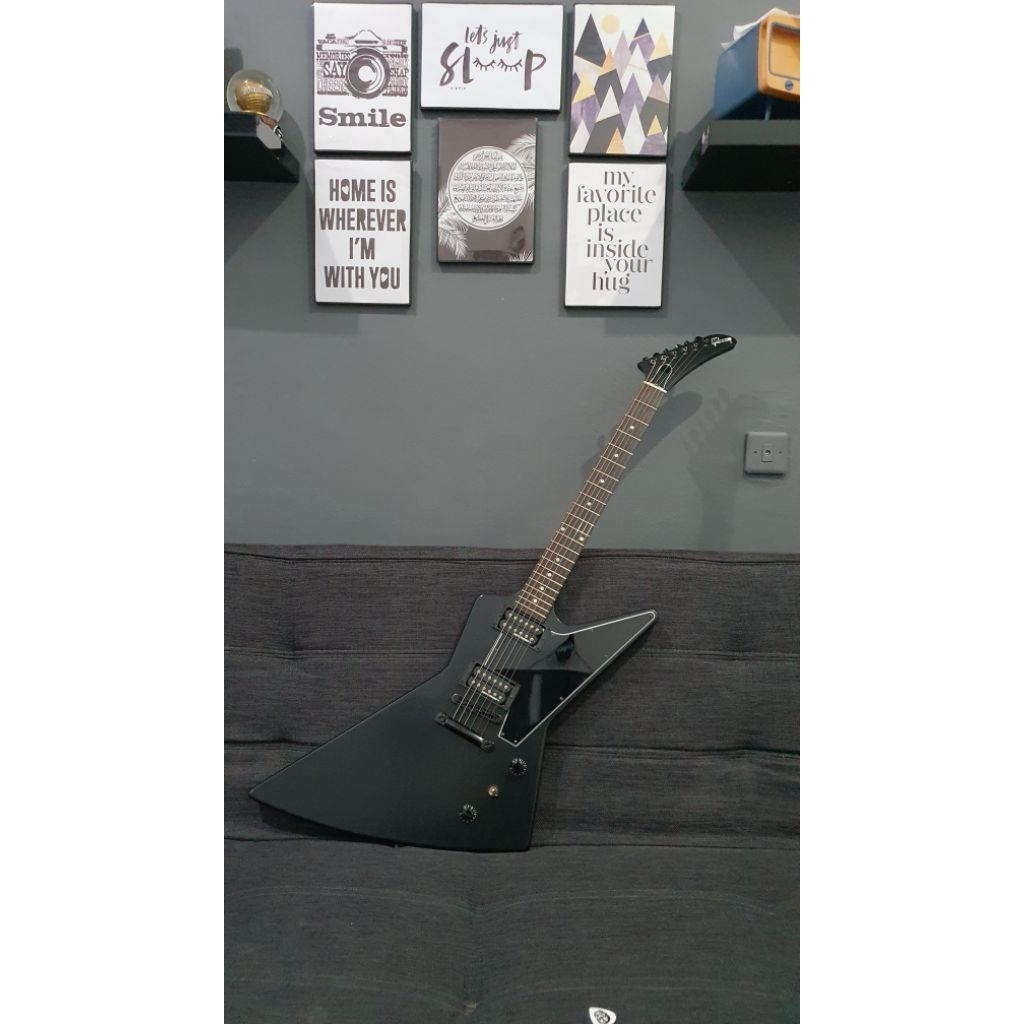 gitar elektrik gibson explorer b2 collection black satin