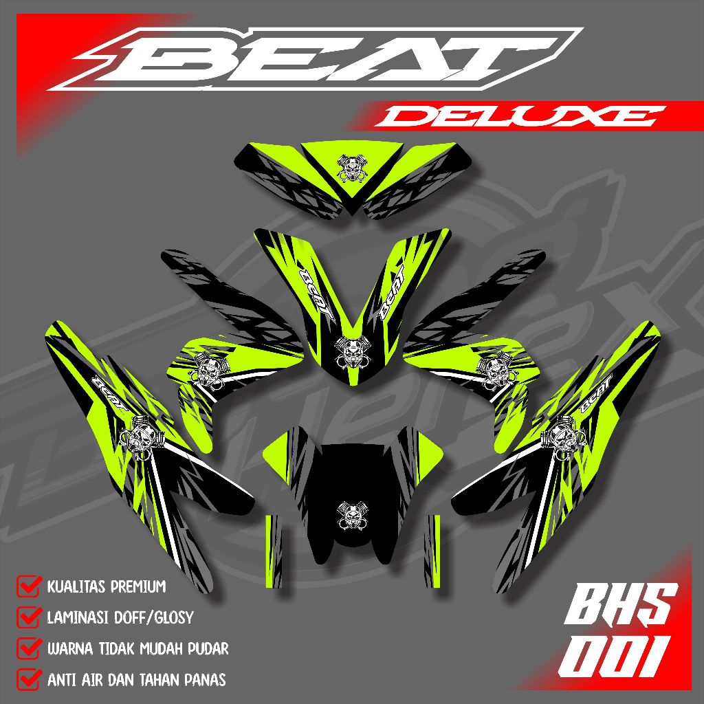 Stiker Decal Full Body Motor Beat DELUXE - Sticker Decal Beat DELUXE Motif Terbaru. BHS.001