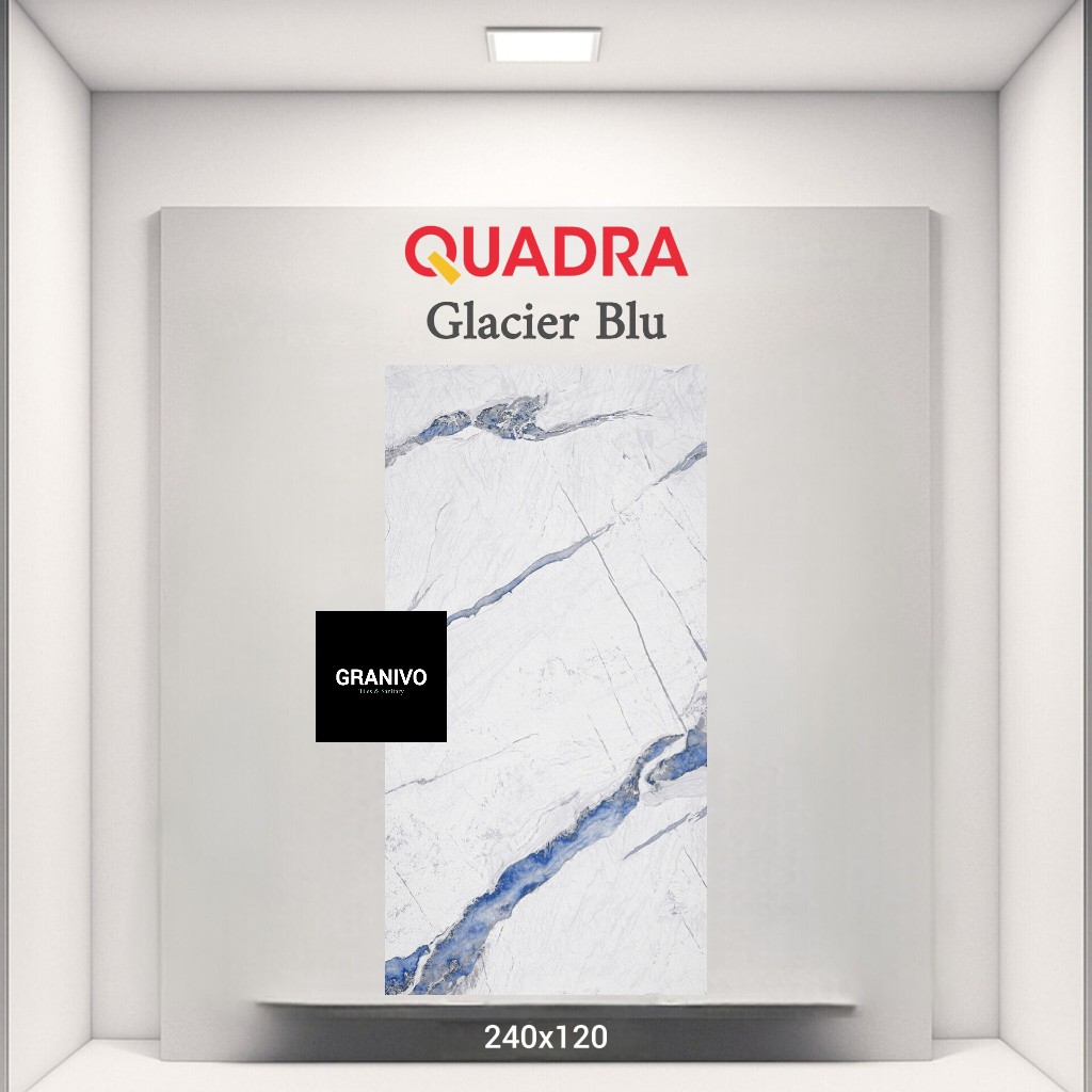 QUADRA GLACIER BLU GLACIR BLUE GRANITE TILES GRANIT TILE  BIG SLAB 240 x 120 ( 2,88 m² )
