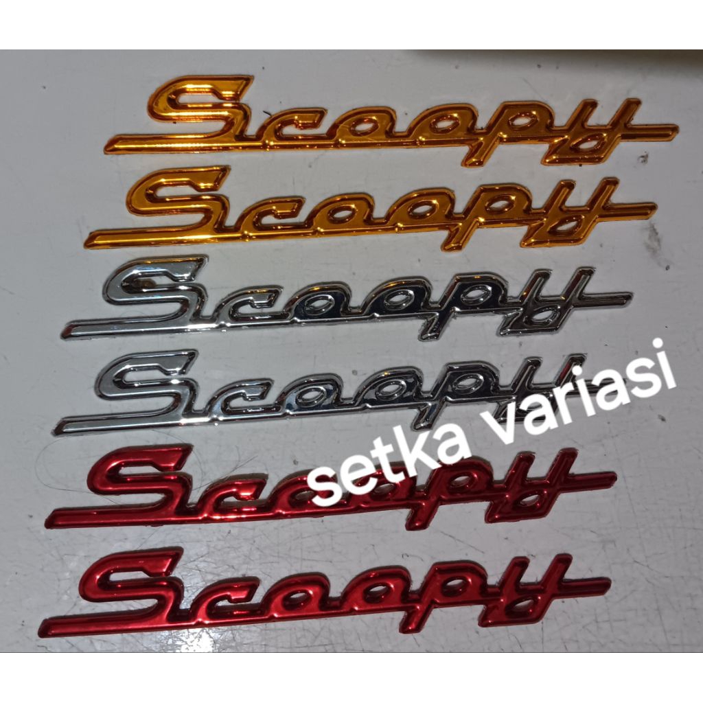 emblem scoopy fi lama / emblem scoopy timbul 3d / emblem scoopy fi k16 2012 -2016