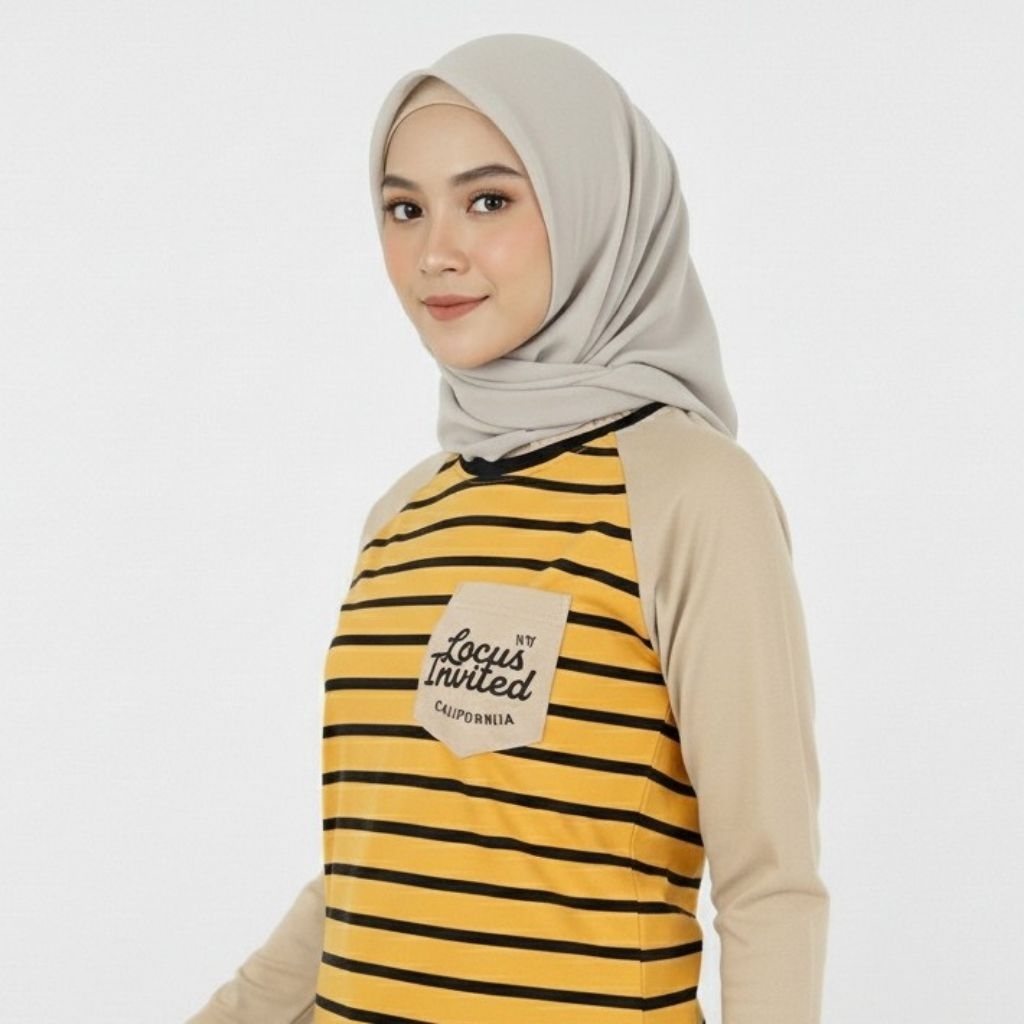 BAJU KAOS 3SECOND WANITA REGLAN LENGAN PANJANG TSHIRT DISTRO THREE SECOND FREE STIKER