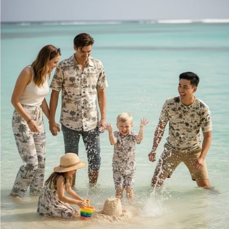 SET KELUARGA BAJU PANTAI RAYON PREMIUM PAKAIAN SANTAI BALI