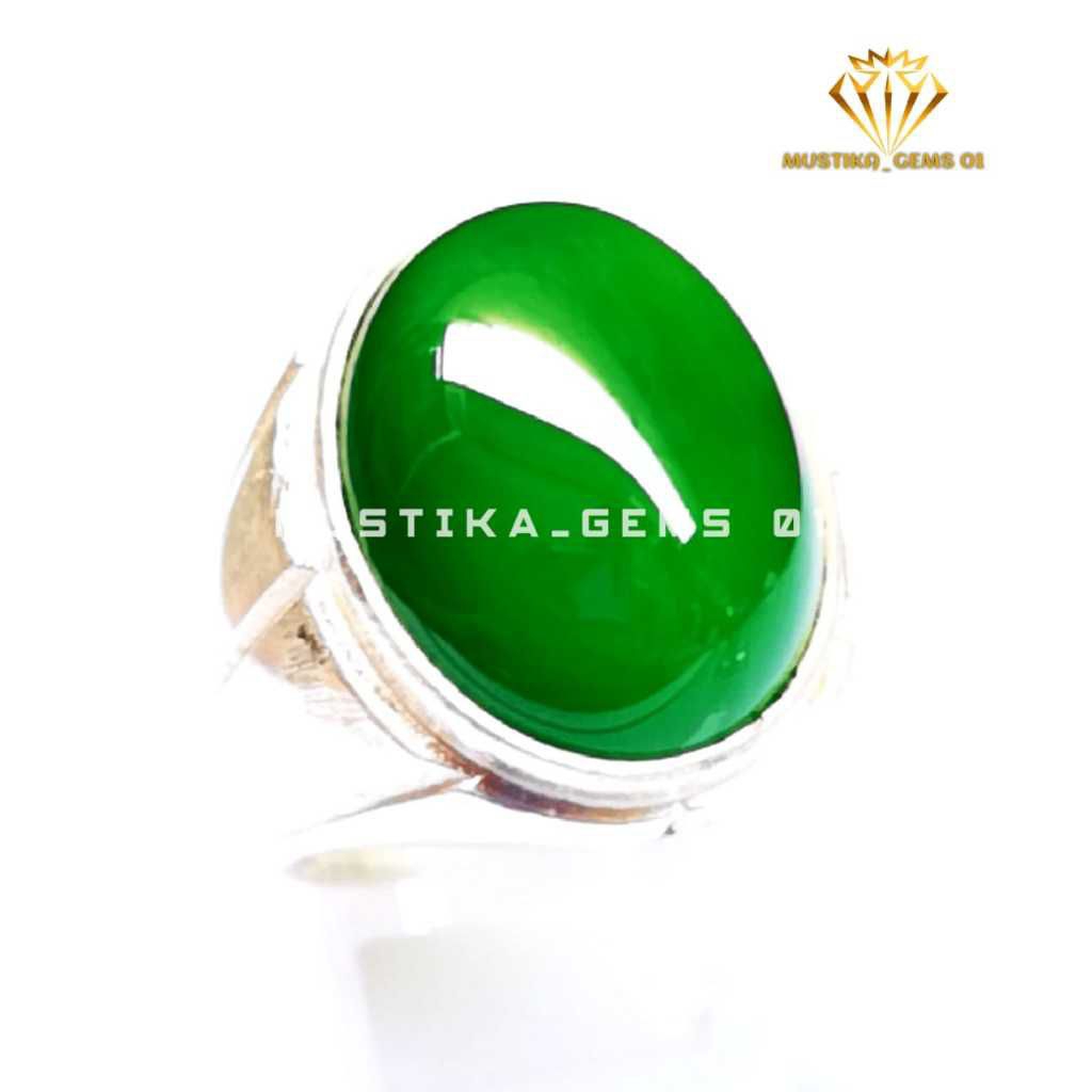 Cincin akik ijo garut/hijau Garut/Ohen/ehon Crystal