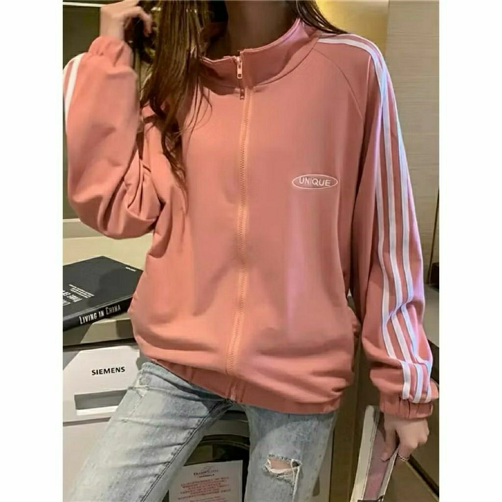 JAKET WANITA OVERSIZE LIST STRIPE UNIQUE