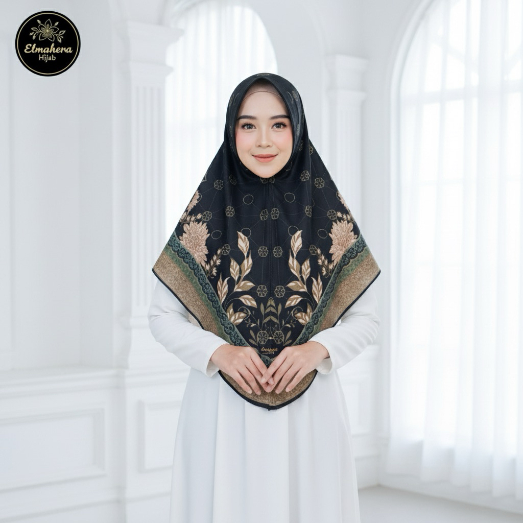 Daily Hijab Instan Bergo Motif Printing Khaira Jersey Zoya
