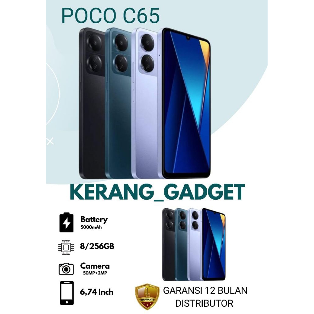 HP POCO C65 RAM 8/256 GARANSI 12 BULAN