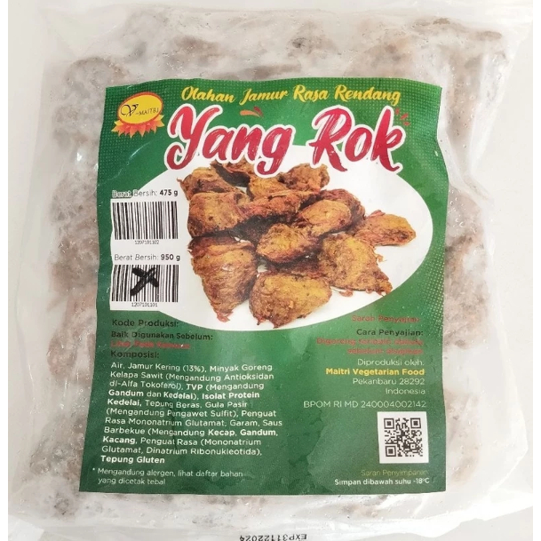 [oddsolshop] pekanbaru/Maitri Yang Rok Olahan Jamur Rasa Rendang 475 gr Daging Nabati Vegetarian