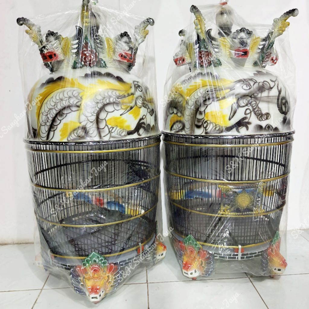 (INSTAN KURIR) Sangkar Perkutut Fiber Mahkota Barong Kaki Barong