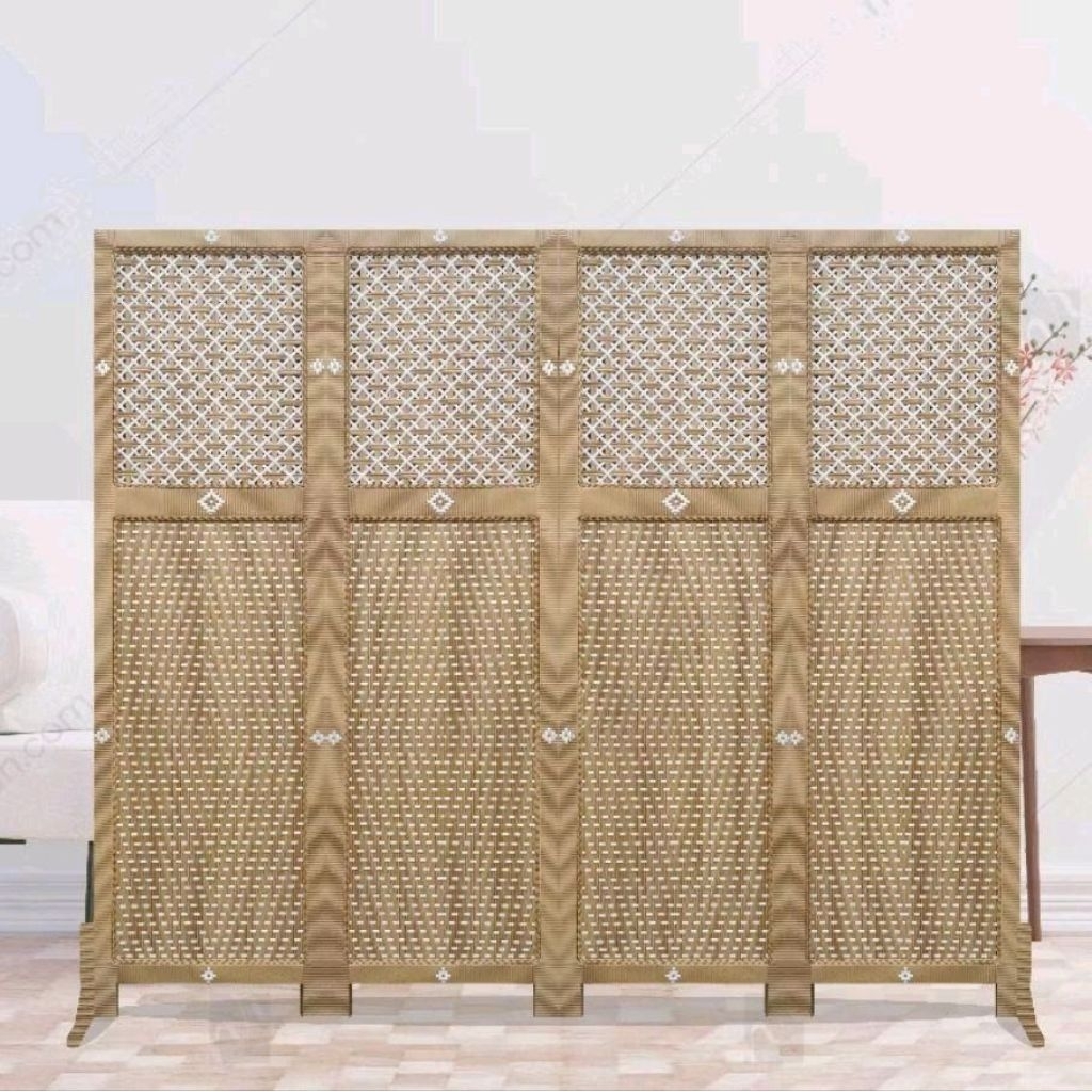 PRODUK READY STOK pembatas penyekat ruangan sketsel minimalis sintetis rotan unik dan lipat modern F