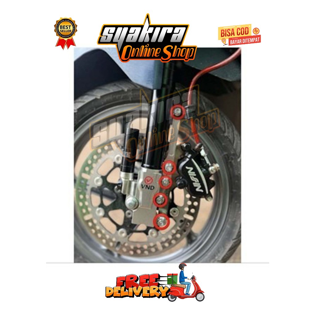 BAUT PAKETAN SHOCK DEPAN VND KTC ( 5 BAUT ) PCX VARIO BEAT DELUXE SCOOPY ADV STYLO GENIO SPACY 110 1