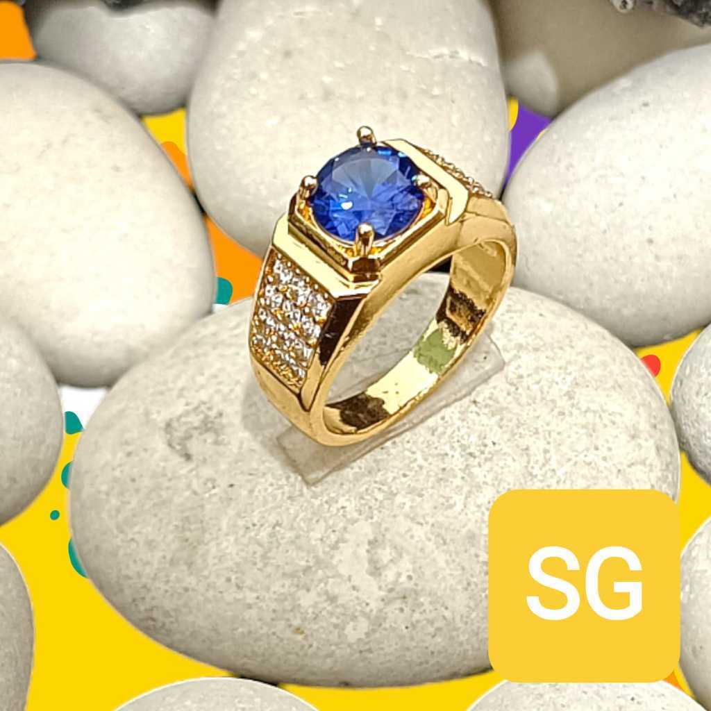 Cincin Pria Cincin Batu Cincin Terbatu Titanium Batu