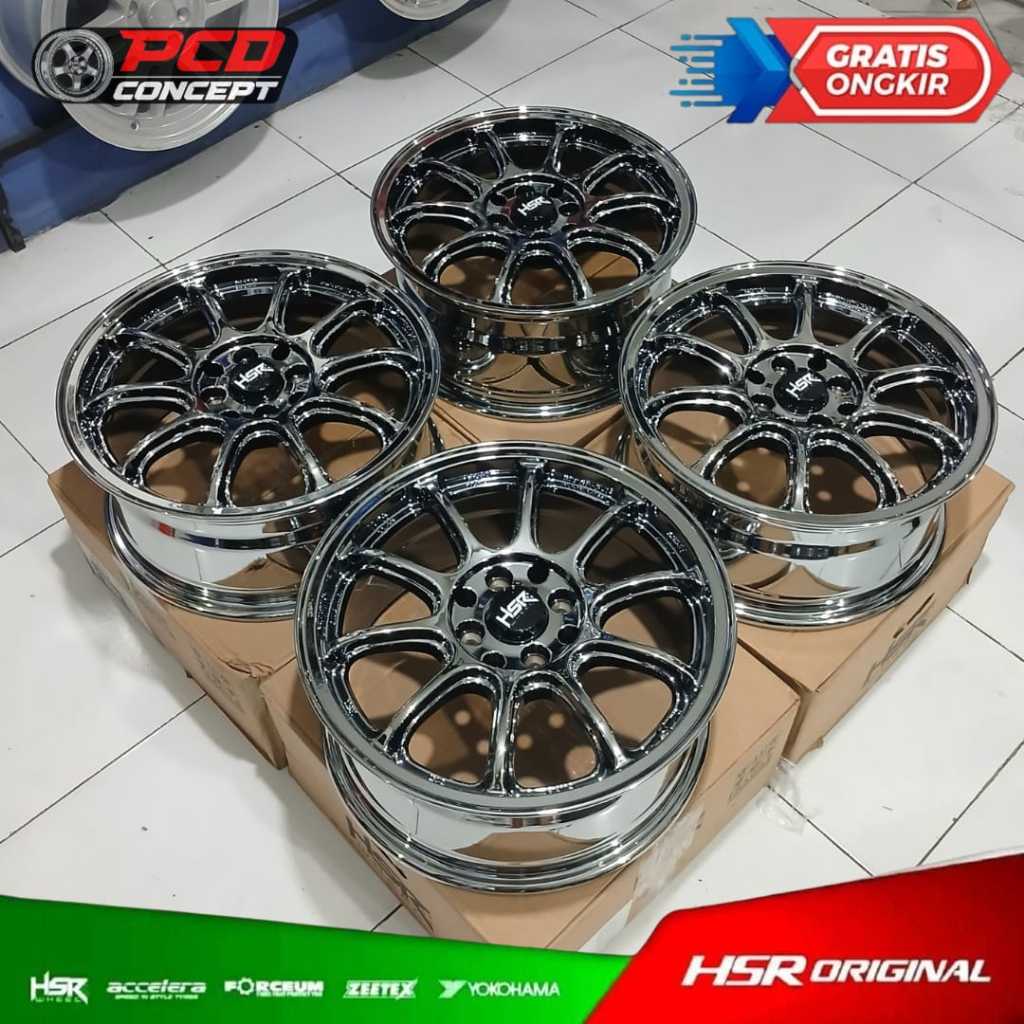 VELG MOBIL R15 HSR  FE03 BLACK CHROME . VELG MOBIL CITY VIOS, JAZ, YARIS AGYA