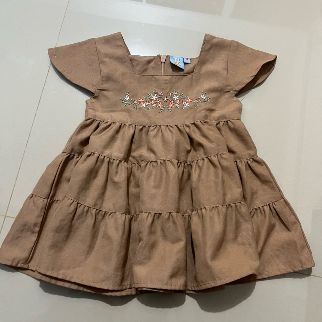 (1y) NZ Bear Baby Dress Baju Bayi Perempuan Second Preloved