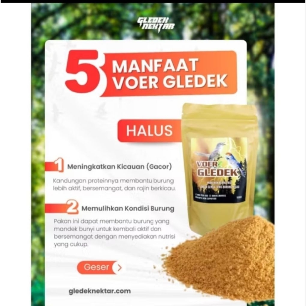 Voer gledek halus gold pakan burung ciblek prenjak pleci Pur pakan burung kecil burcil cipow Tepus t