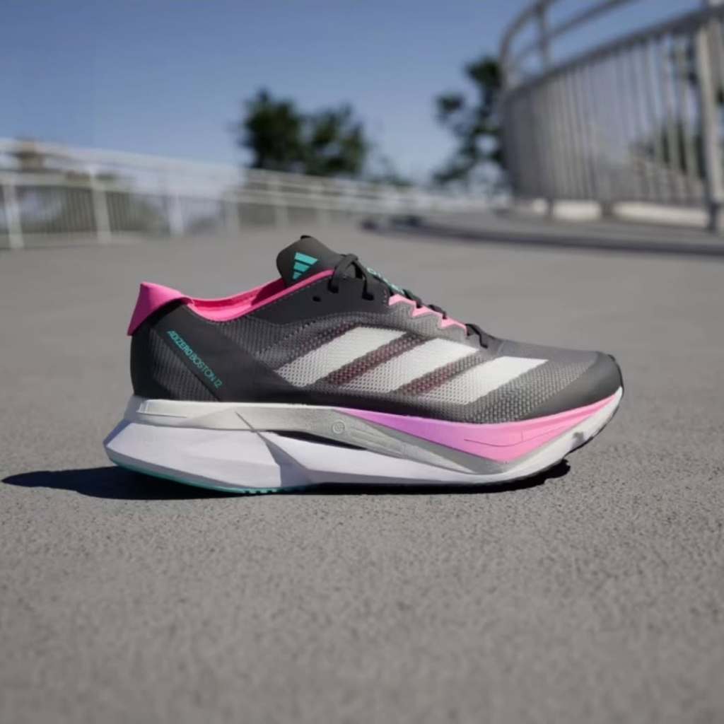Sepatu Lari Wanita ADIZERO BOSTON 12 W Grey Crystal Jade Lucid Pink Original