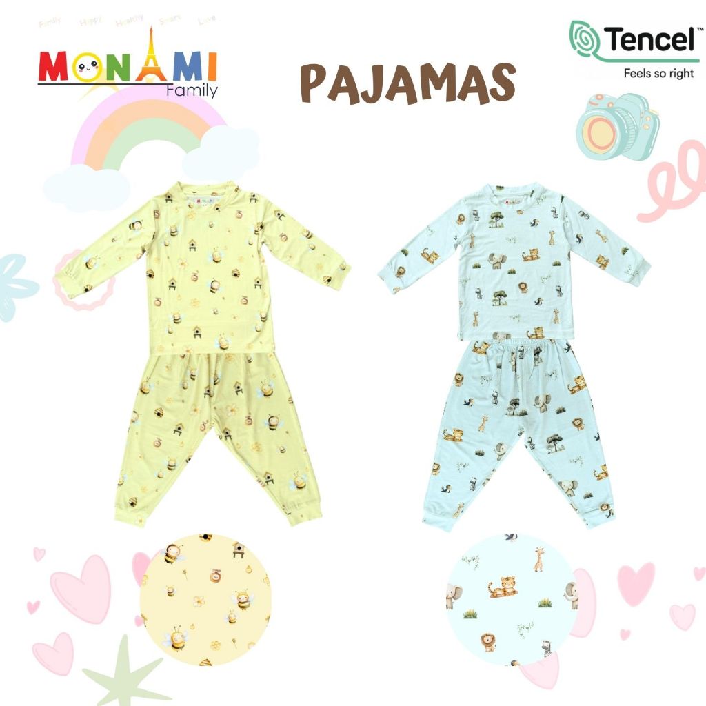Mon ami Baju Tidur Anak TENCEL Modal Panjang Long Pajamas Piyama Anak Tanggung Remaja Panjang