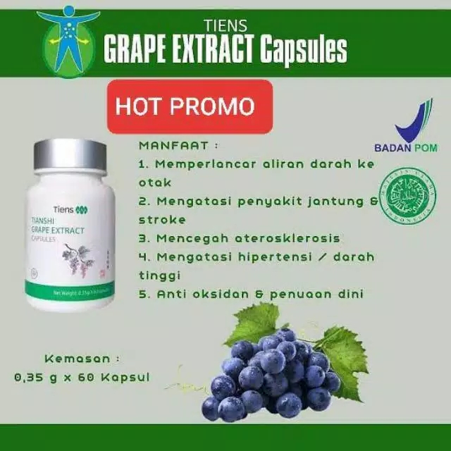 {BEST SELLER} Grape Extract ECER utk STROKE, JANTUNG KORONER, Tekanan darah tinggi, kolestrol, penyu