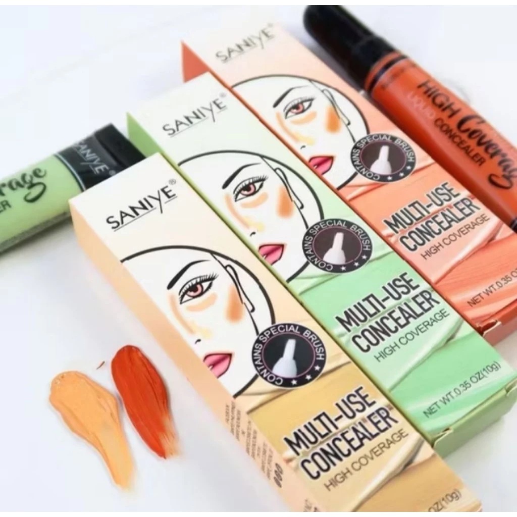 SANIYE Concealer Waterproof Wajah Full - SANIYE Concealer Krim Foundation Blemish Cream Face Kosmeti
