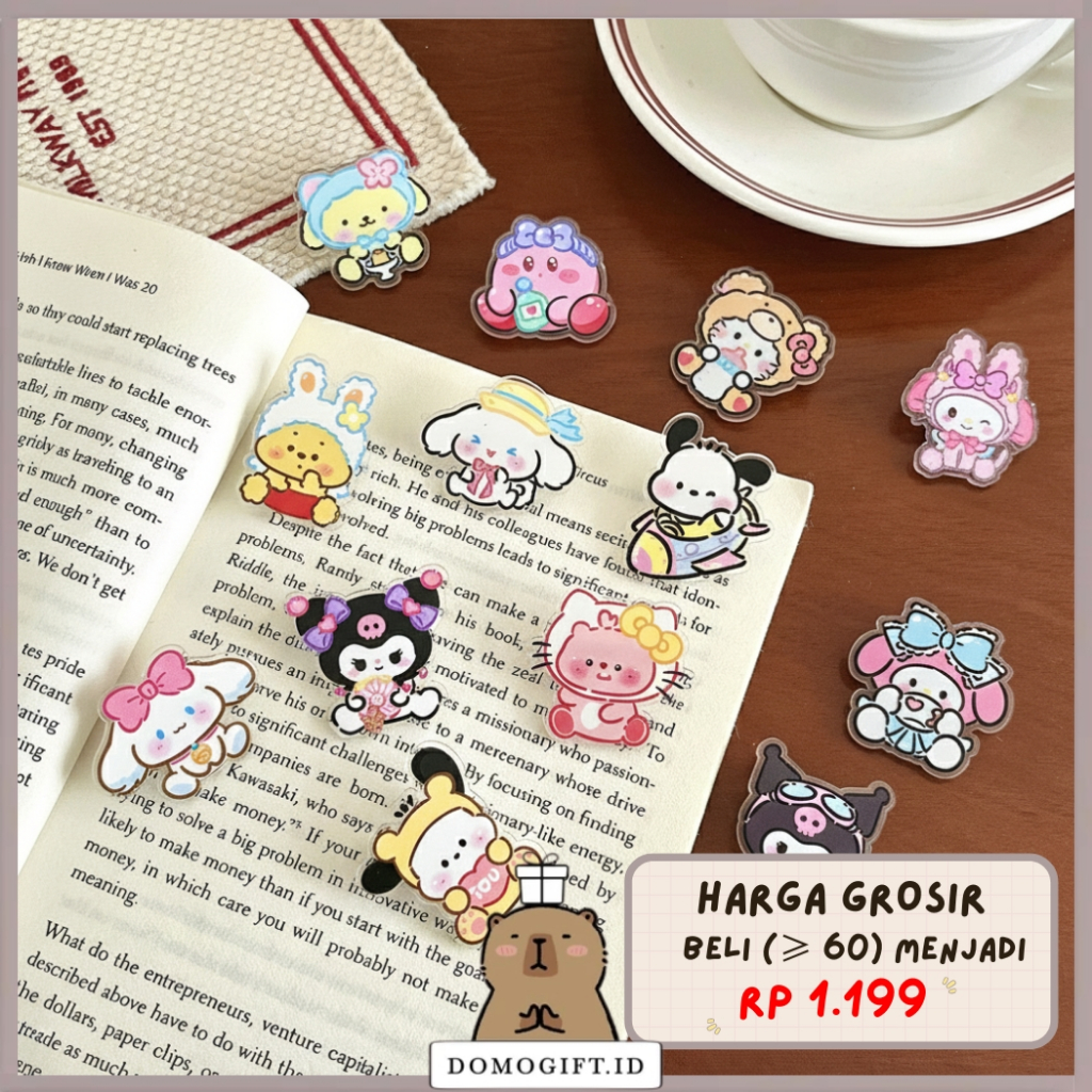 Pin Bros Motif Sanrio Pin Baju Tas Topi Lucu Pin Hijab Anak Souvenir Kartun Pin Akrilik AC019