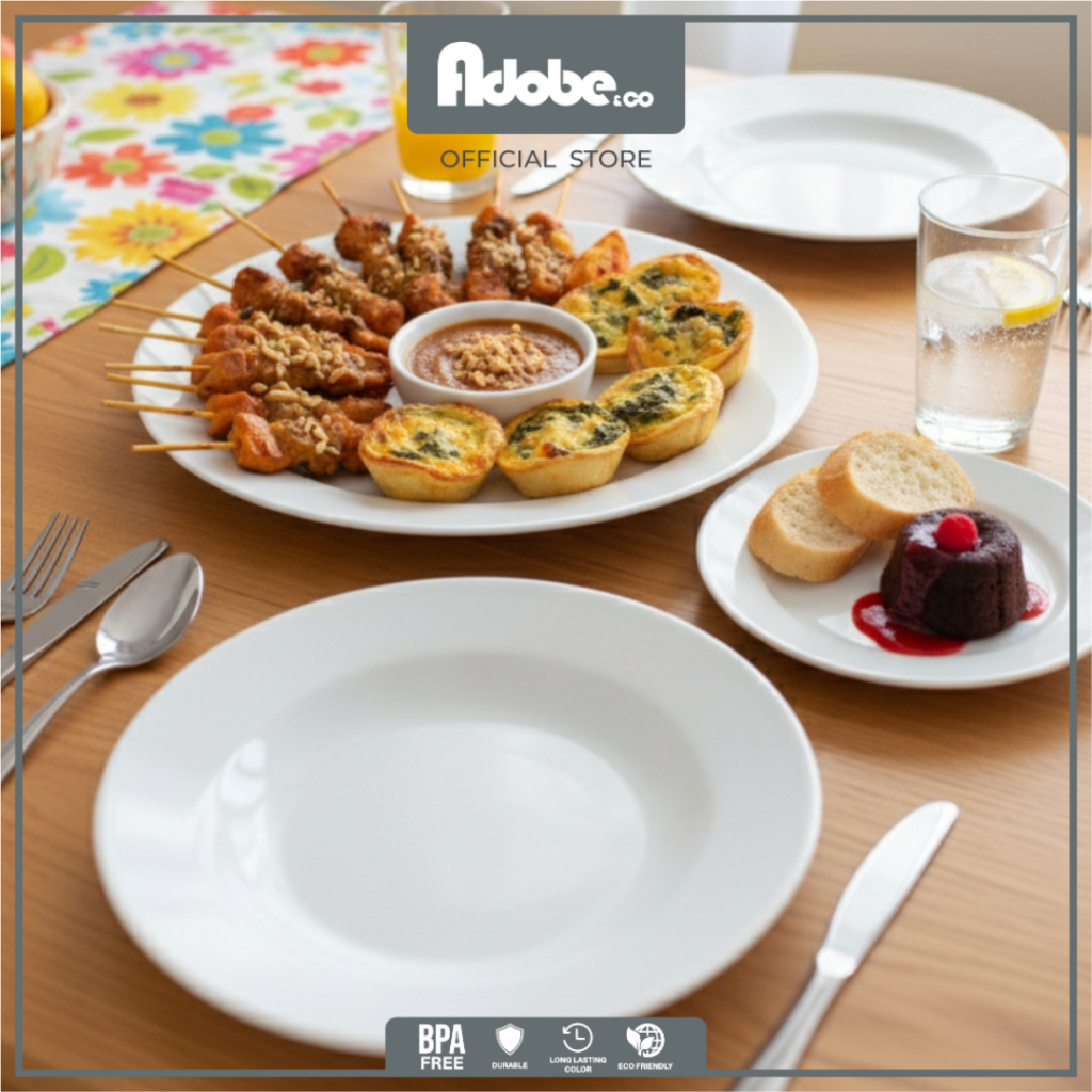 PIRING MAKAN MELAMIN / PIRING DALAM MELAMIN POLOS - TAHAN LAMA & FOOD GRADE - Adobe&Co