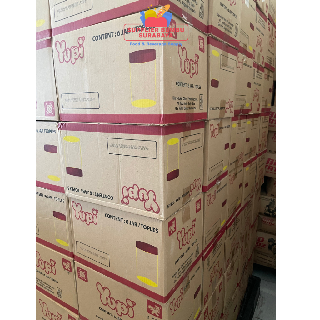YUPI Toples Strawberry Kiss Jar 1 DUS isi 6
