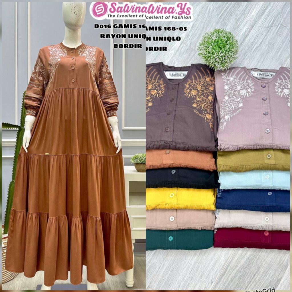 Gamis bordir rayon by salvina.ys terbaru