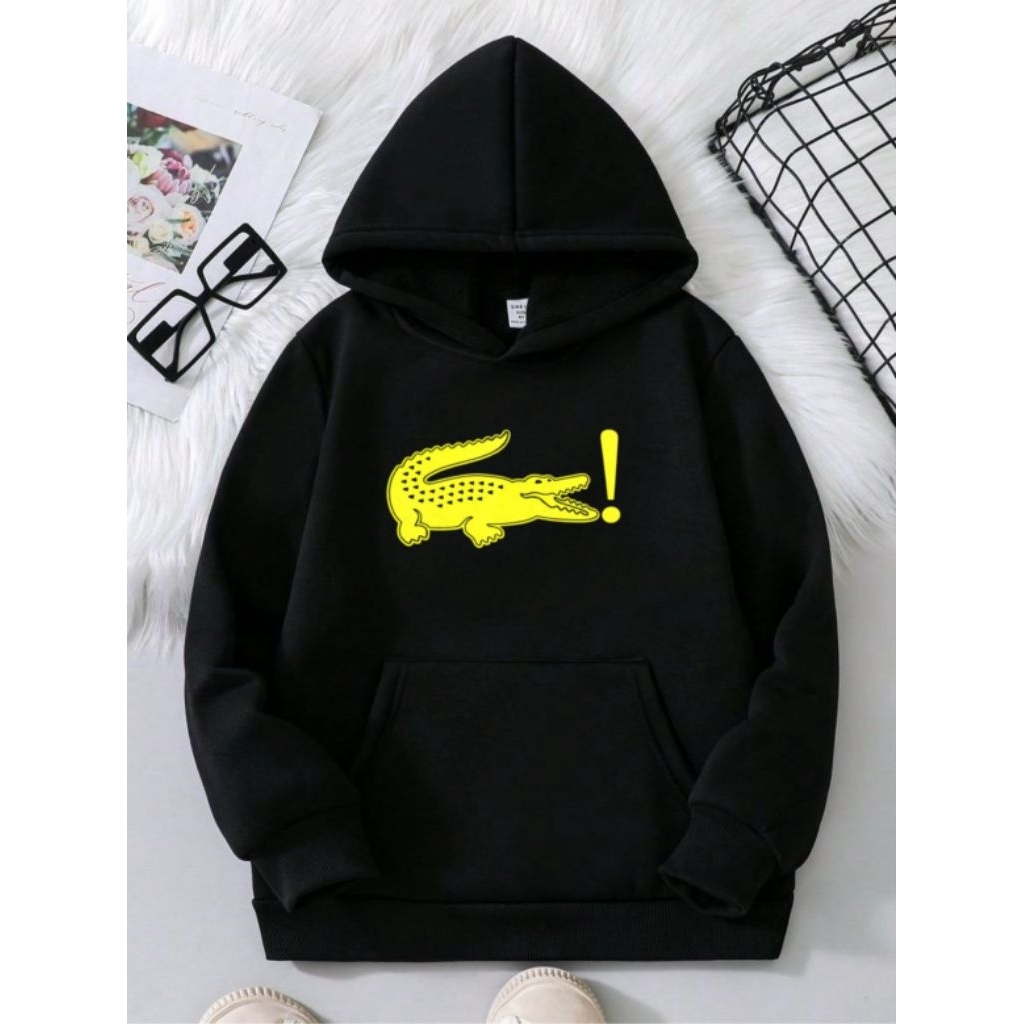 SWEATER HOODIE CROCODIL YELOW COTTON TEBAL GSM 300 UNISEX