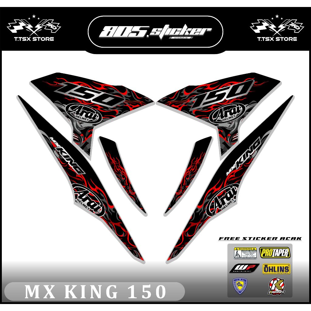 STRIPING JUPITER MX KING 150/STIKER VARIASI MX KING/STRIPING MOTOR MX KING 150 MOTIF API ARAI KEREN