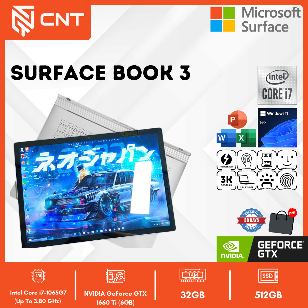 Microsoft Surface Book 3 Core i7-1065G7 NVIDIA GTX 1660 Ti 6GB (32/512GB) Laptop Touchscreen