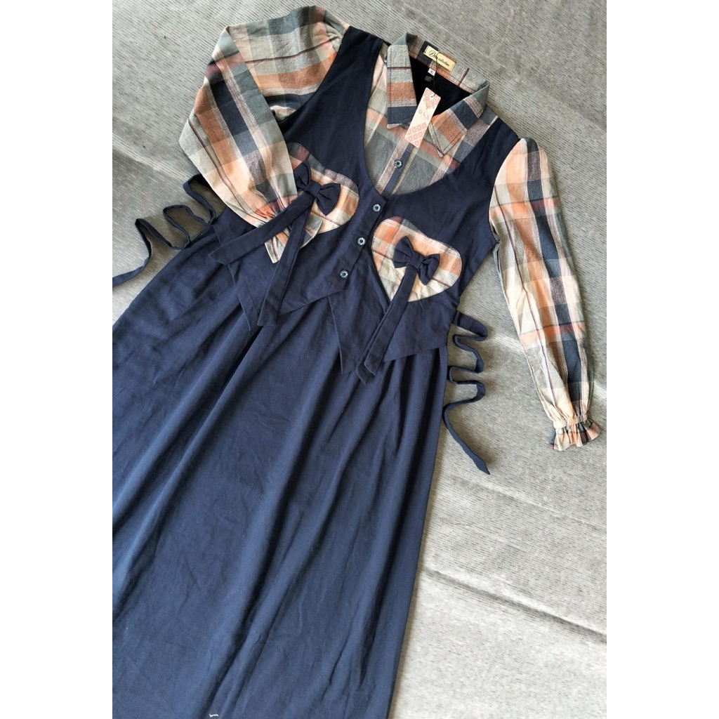 Gamis casual salur anak / gamis triset anak tanggung