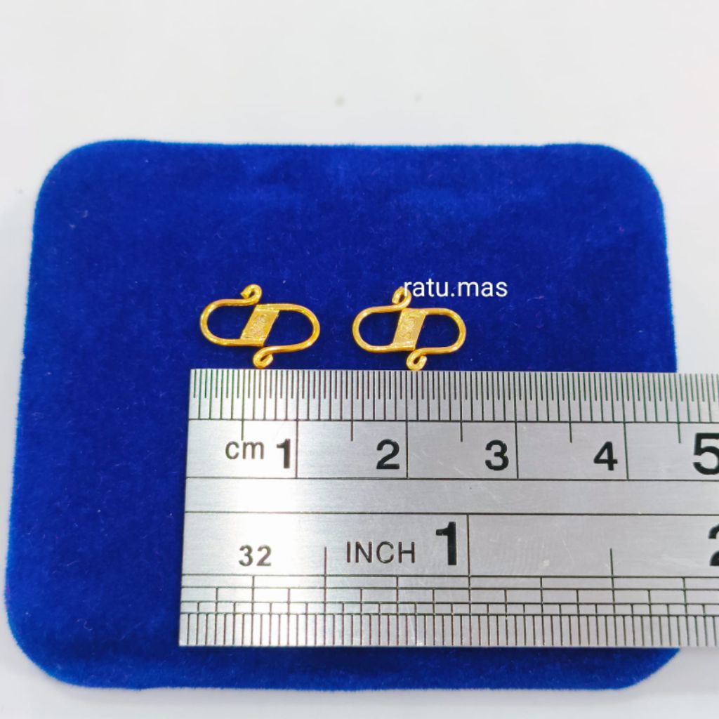 kaitan S/Kokot Perak Asli 925 Lapis Emas