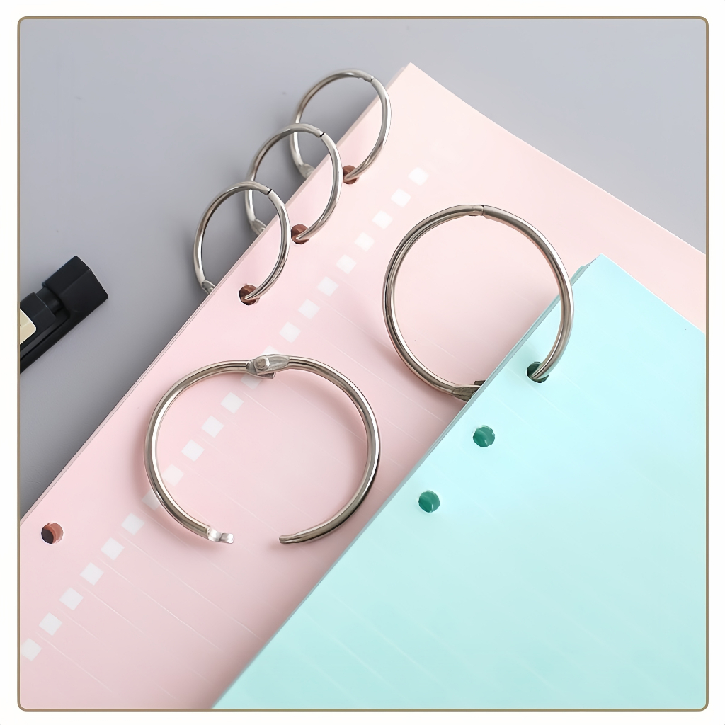 Ring Binder Aesthetic 25mm 30mm - Binder Loose Leaf Lucu Rak Buku Buka Tutup Mudah, Desain Trendy un