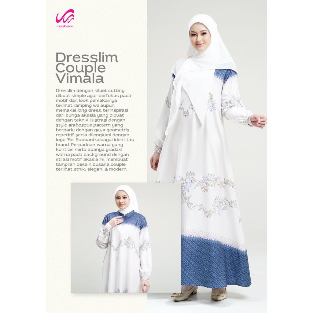 Rabbani - Dresslim Couple Vimala / Gamis Dresslim Rabbani Terbaru Original Muslim Murah
