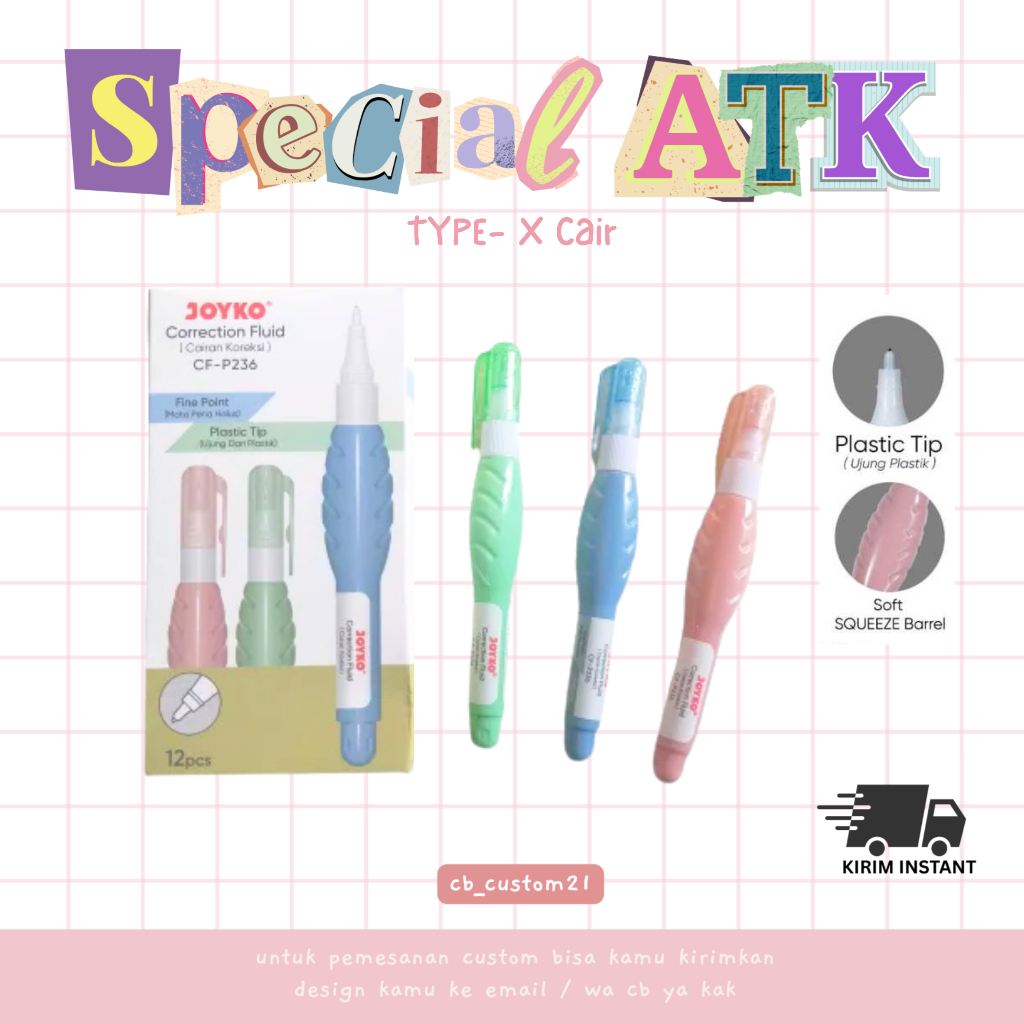 Stipo Joyko Correction Fluid ( 1PC ) / JOYKO TYPE X / corection tape / Type x Cair / Penghapus tinta