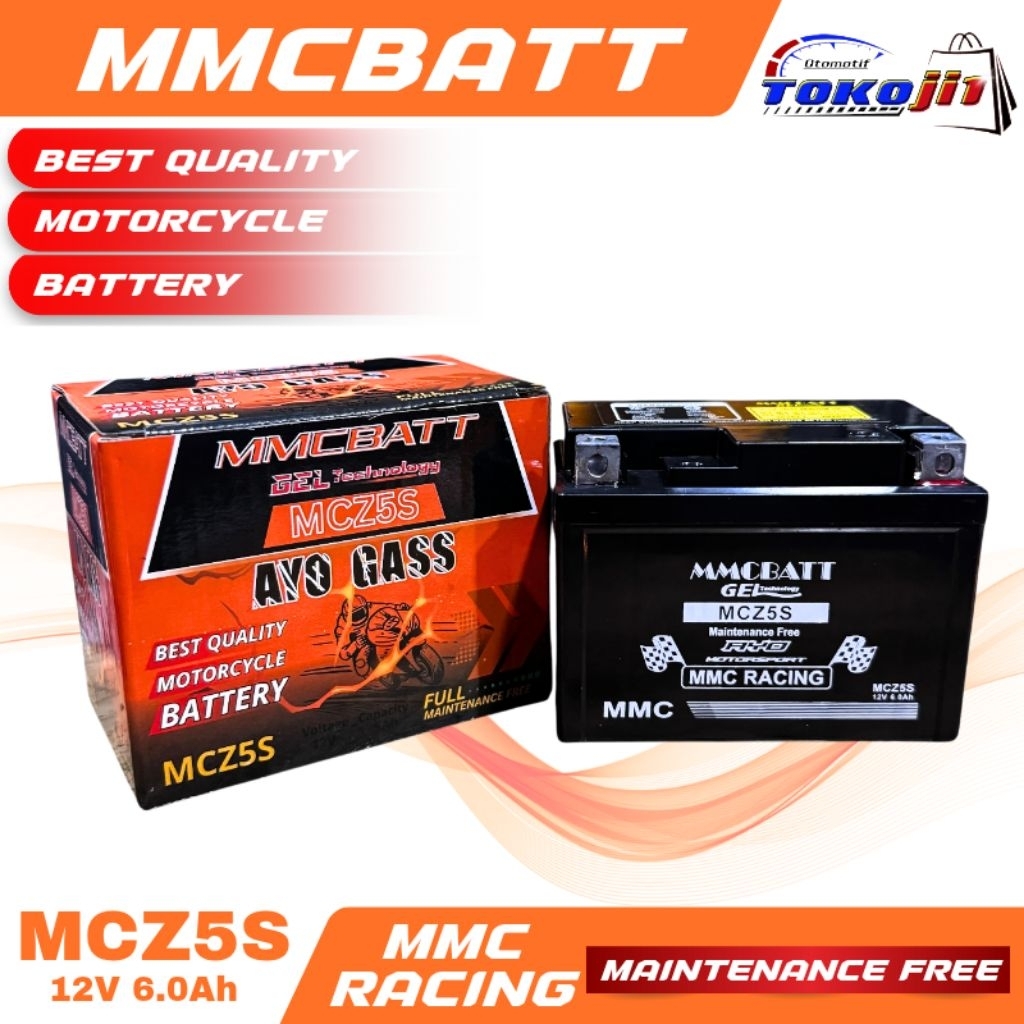Aki Motor Beat Beat Fi Scoopy Spacy Karisma Vixion Mio J Jupiter Z1 Ninja RR 12V 6.0AH MMCBATT MCZ5S