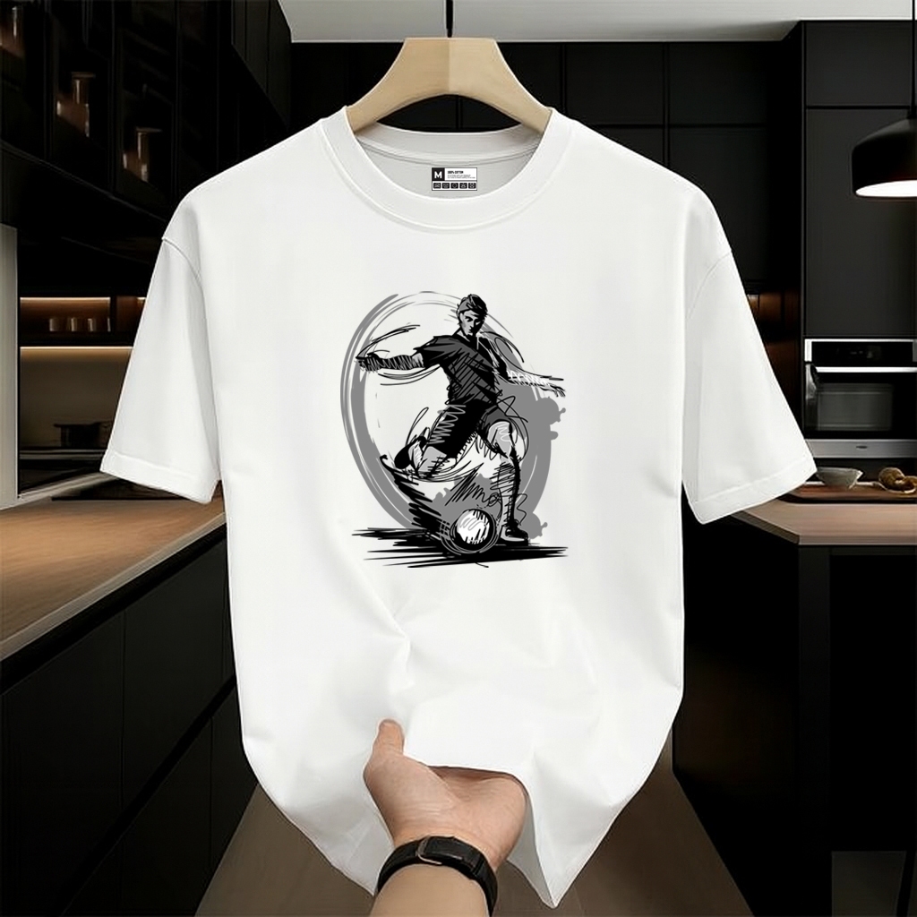 Rizgo - T Shirt Kaos Pendek Bal Cup A Casual Bahan Katun 24s Tebal Nyaman T-Shirt Pria Wanita Oblong