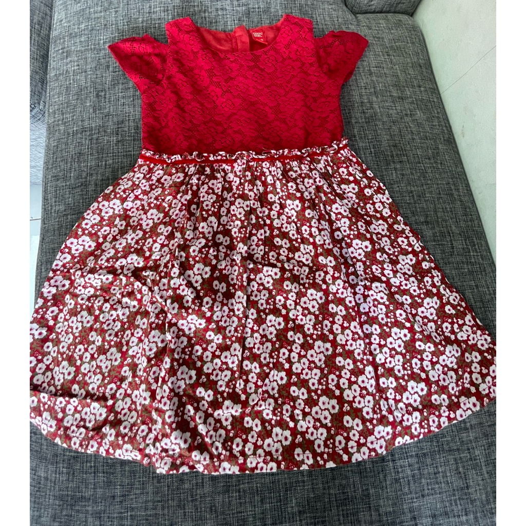 dress anak perempuan merah cantik COOL GIRL