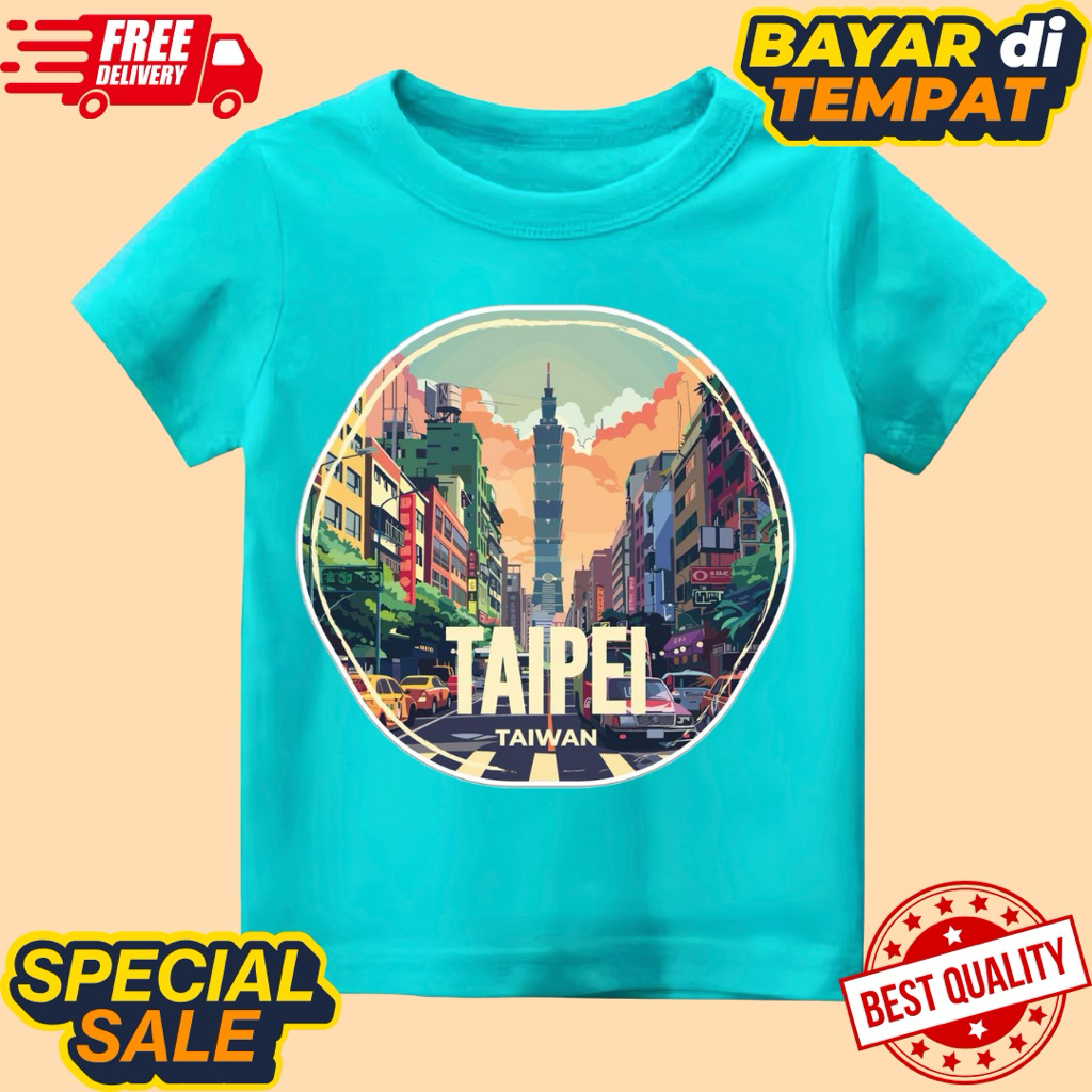 baju kaos oleh oleh anak unisex lengan pendek kaos souvenir oleh oleh khas taipei taiwan
