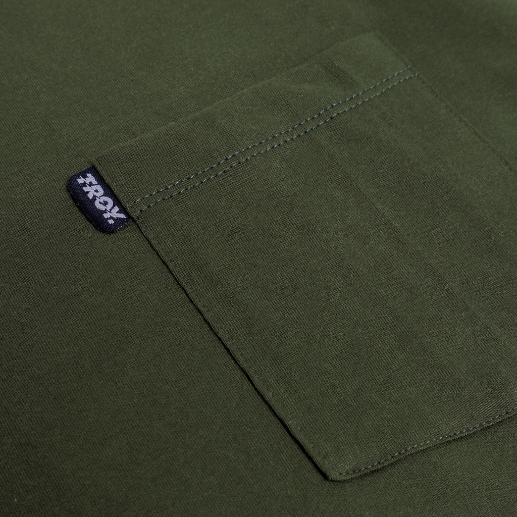 Troy Company Boxy Pocket Oversize Tshirt Army Green Flaming Beer - Kaos Boxy Oversize Hijau Army BKD 3449