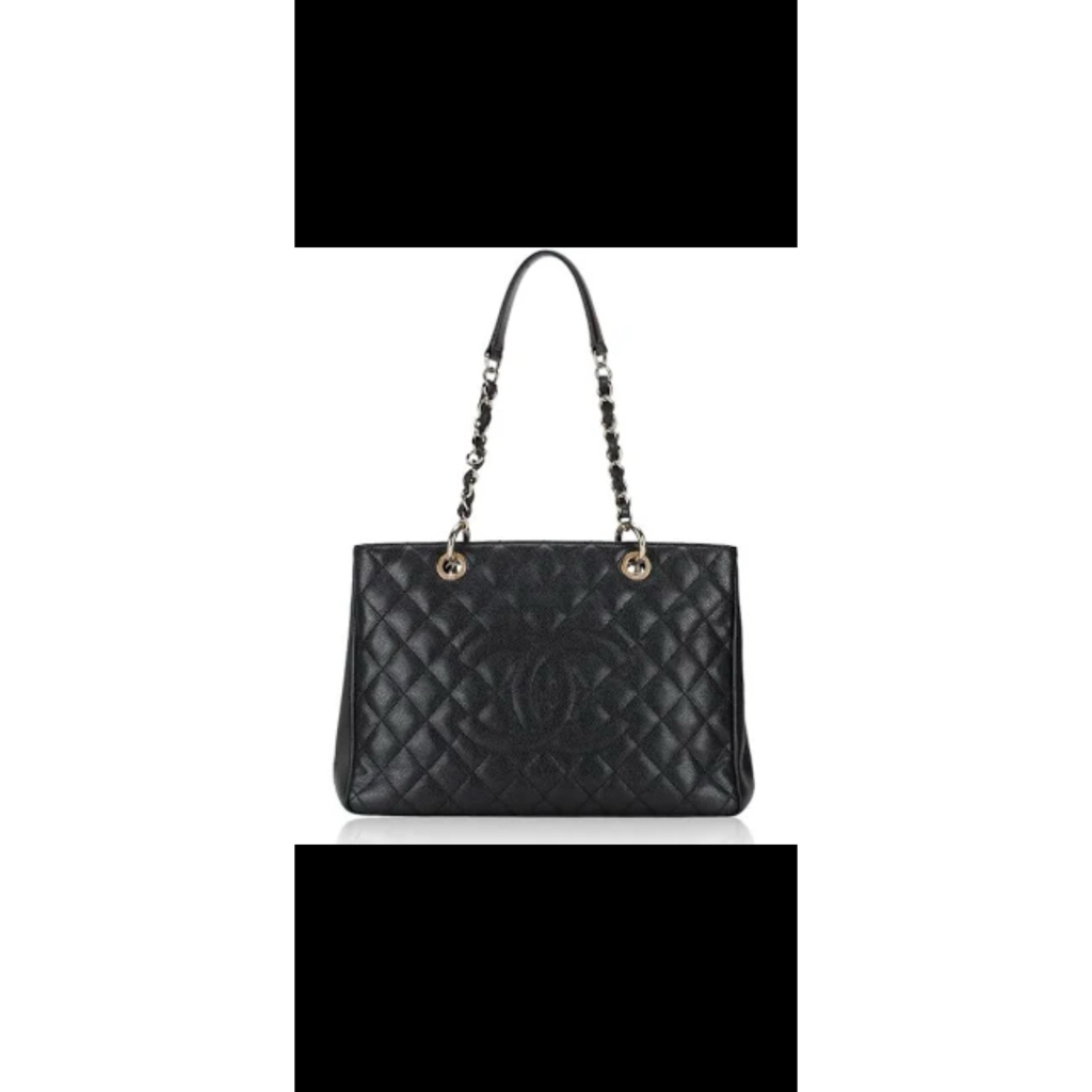 Chanel Black Quilted Caviar Grand Shopping Tote