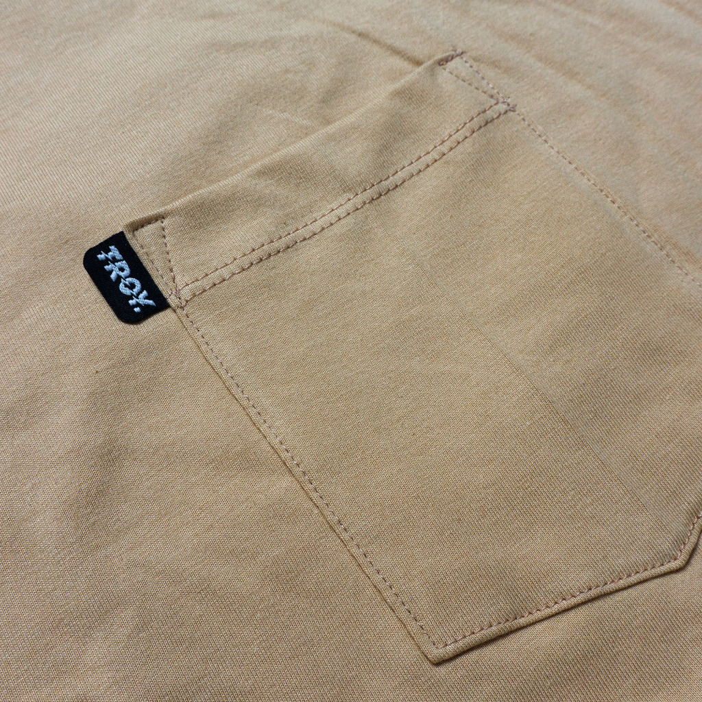 Troy Company Boxy Pocket Oversize Tshirt Beige Meow Peek - Kaos Boxy Oversize Beige BKD 3450