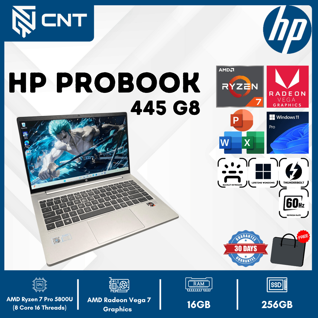 HP ProBook 445 G8 AMD RYZEN 7 5800U (16/512GB) Radeon Graphics Laptop Profesional Slim