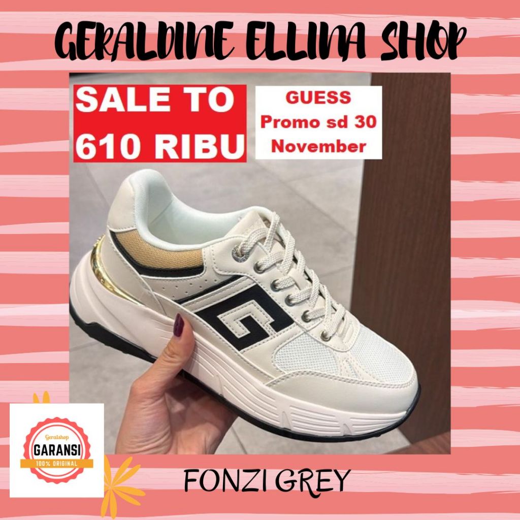 Sepatu sneakers Guess wanita 100% original SALE JAZLIE