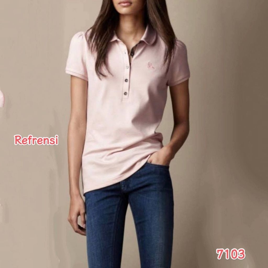 BURBERRY WOMEN'S POLO  SHIRT - TSHIRT SPORT WANITA (7103)