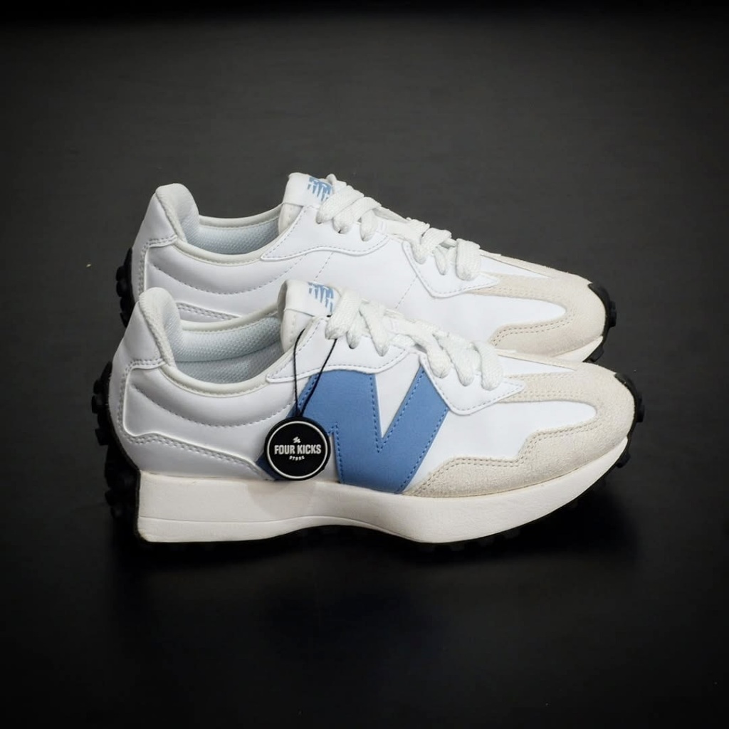 New Balance 327 White Blue Laguna U327SKB - 100% ORIGINAL RESMI