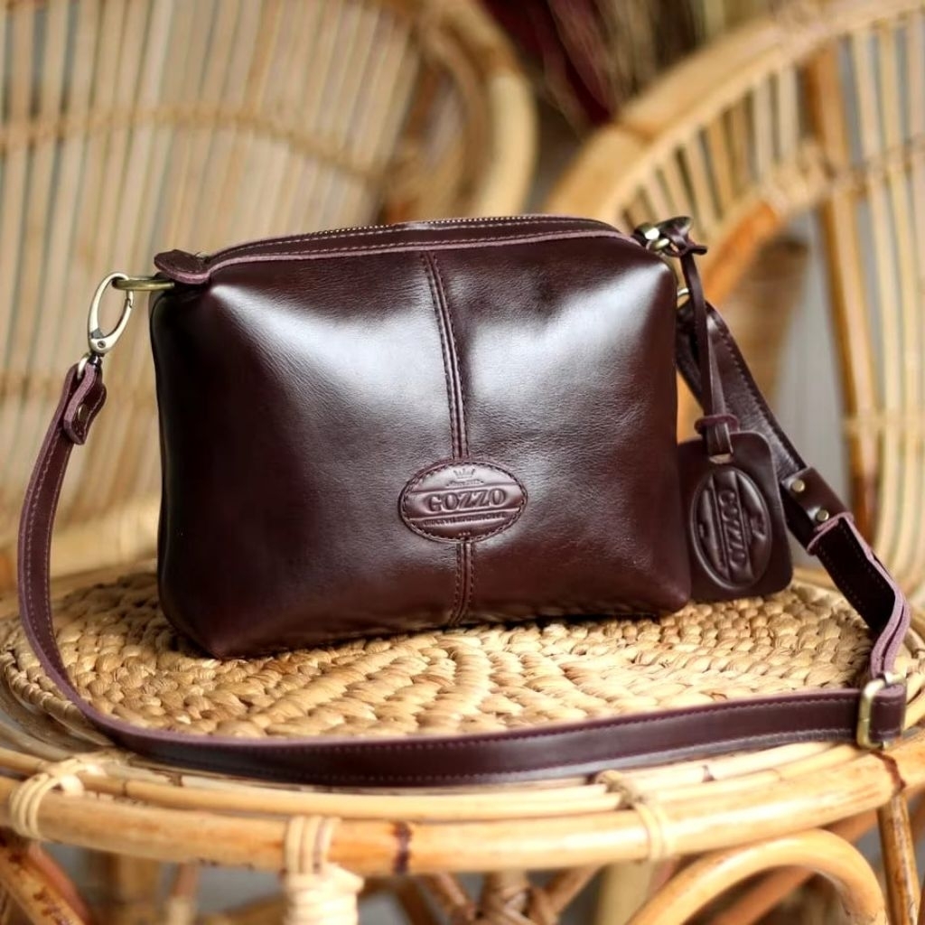 Gozzo Leather tas selempang Wanita kulit asli