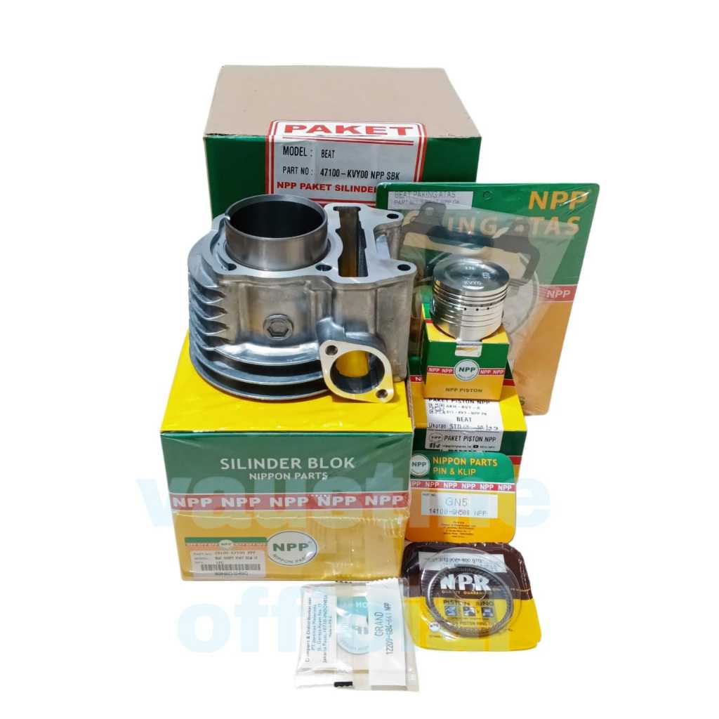 Blok seher boring beat karbu plus paking topset/seal klep plus piston kit beat Scoopy spacy karbu kv