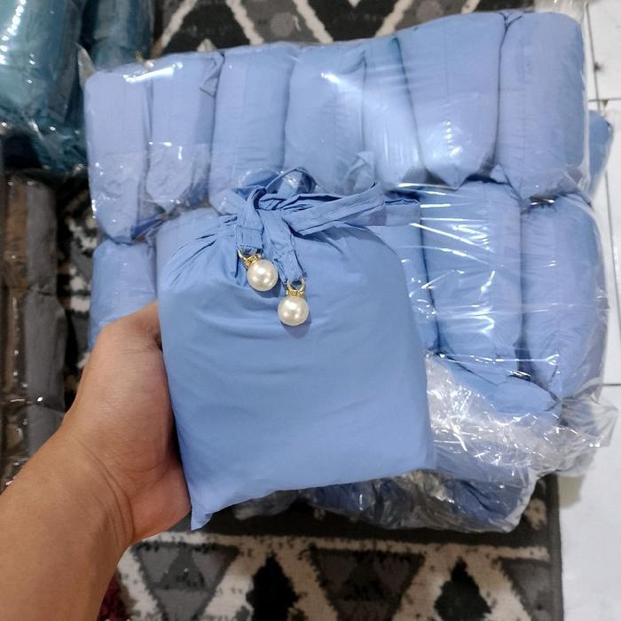 MUKENA Dewasa parasut Travelin ygg mini pouch 2in1 Kain parasut Korea premium mukena genggam - putih