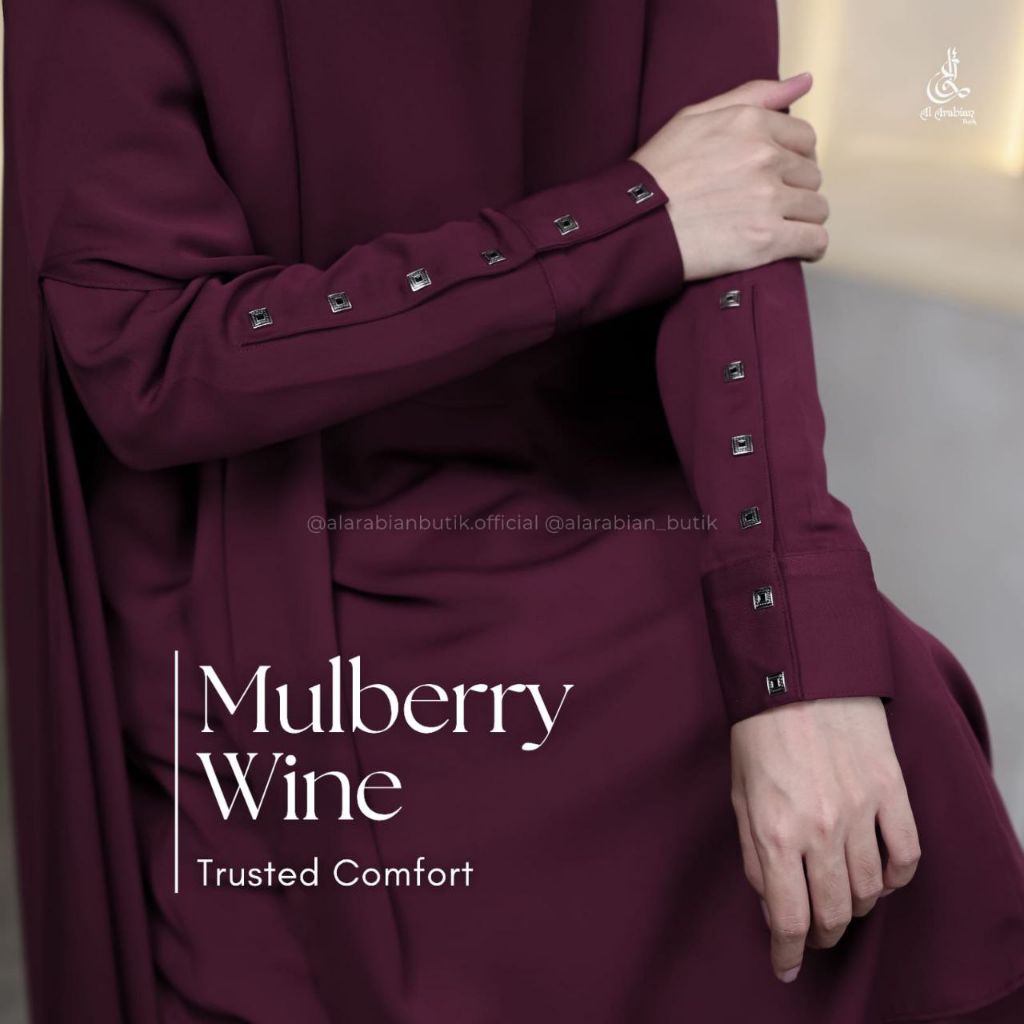 mulberry wine abaya double black anti uv
