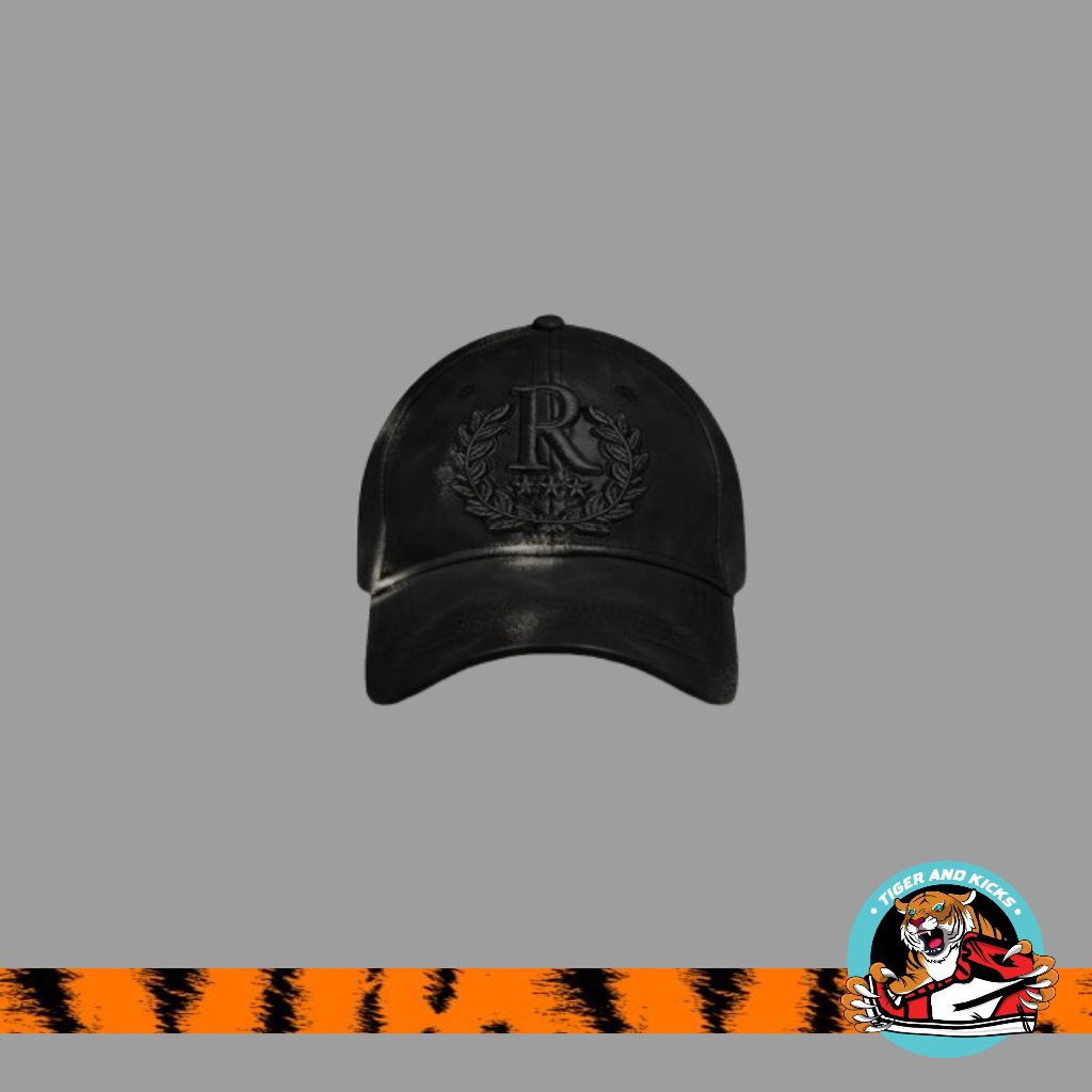 Rucas Crown Black Leather Paint Cap - Topi Rucas